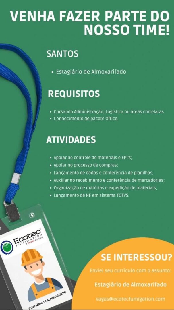 Vagas 31/03/2026 Baixada Santista