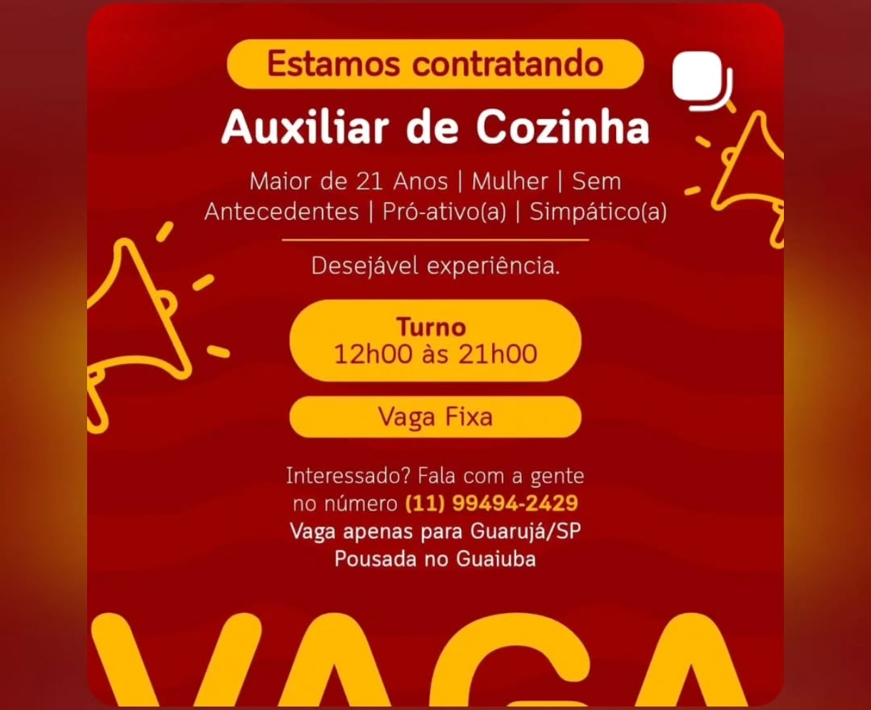 Vagas 31/03/2026 Baixada Santista