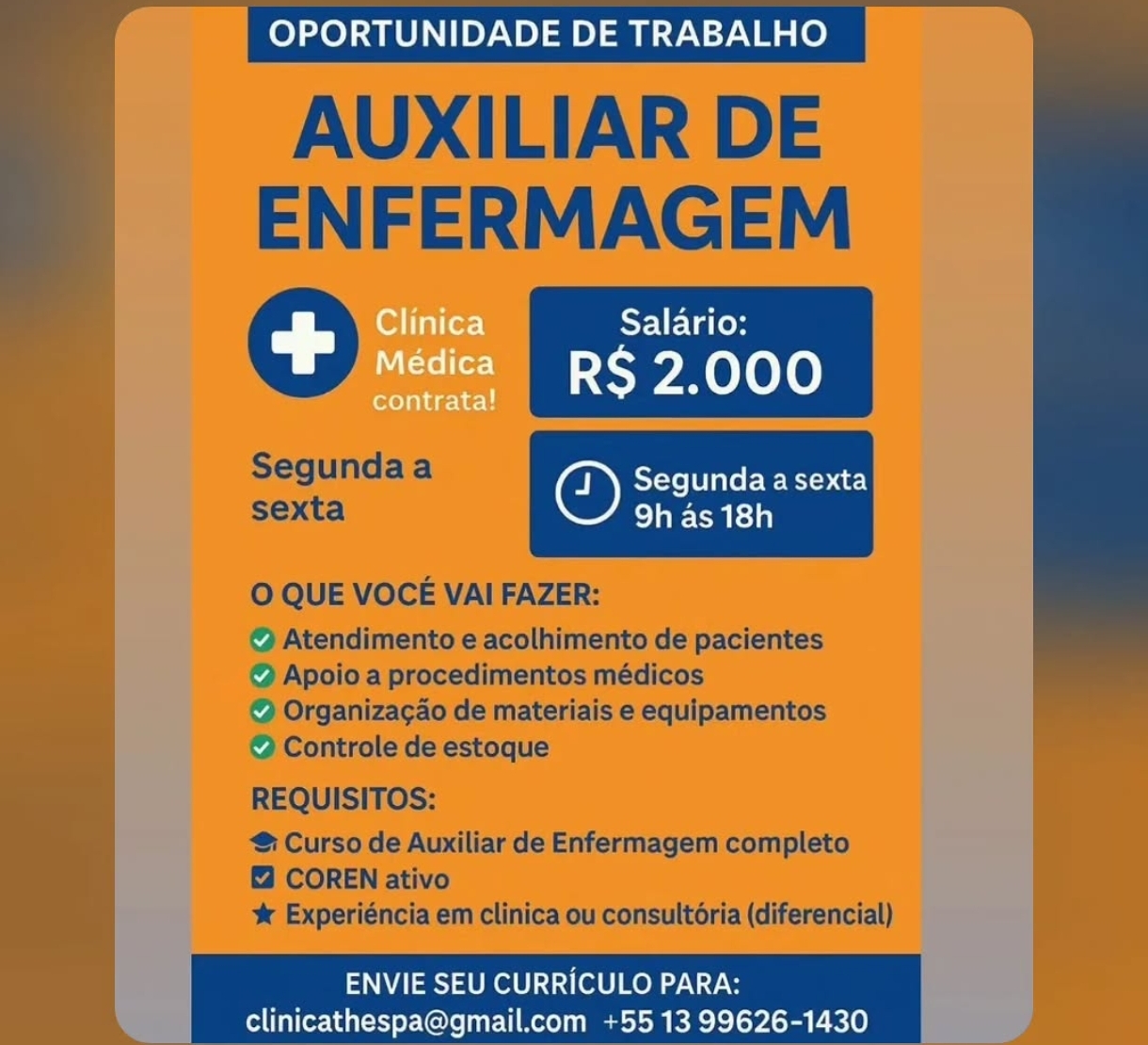 Vagas 31/03/2026 Baixada Santista