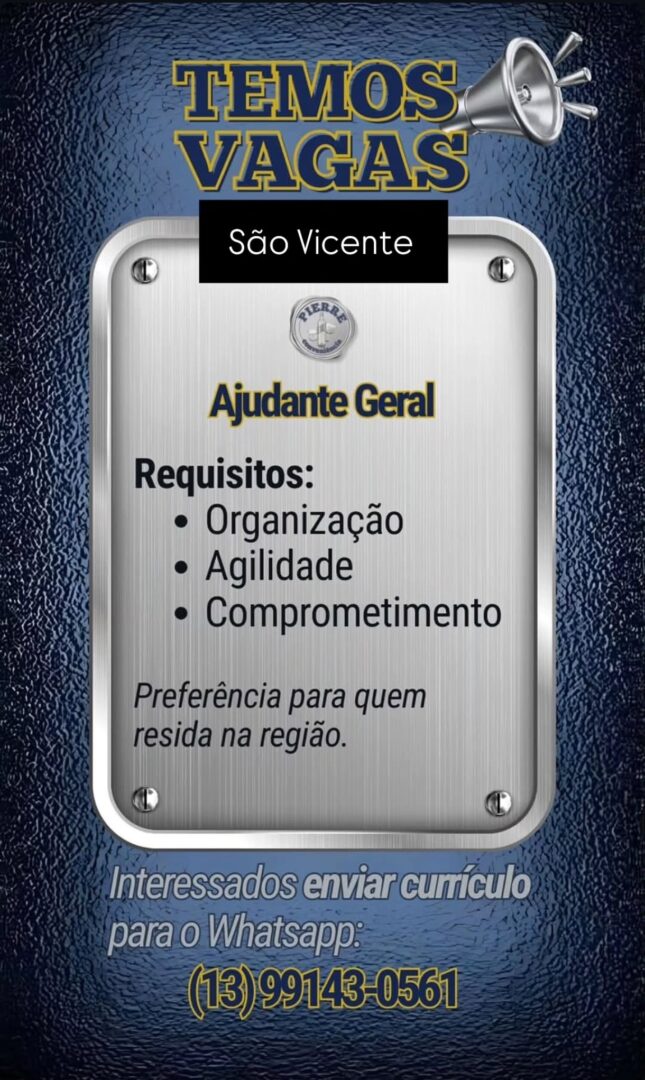 Vagas 31/03/2026 Baixada Santista