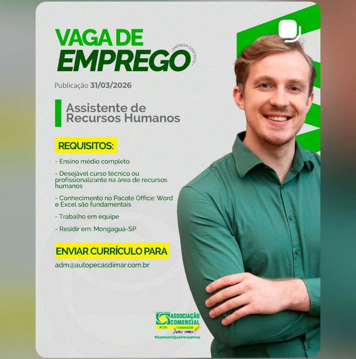 Vagas 31/03/2026 Baixada Santista