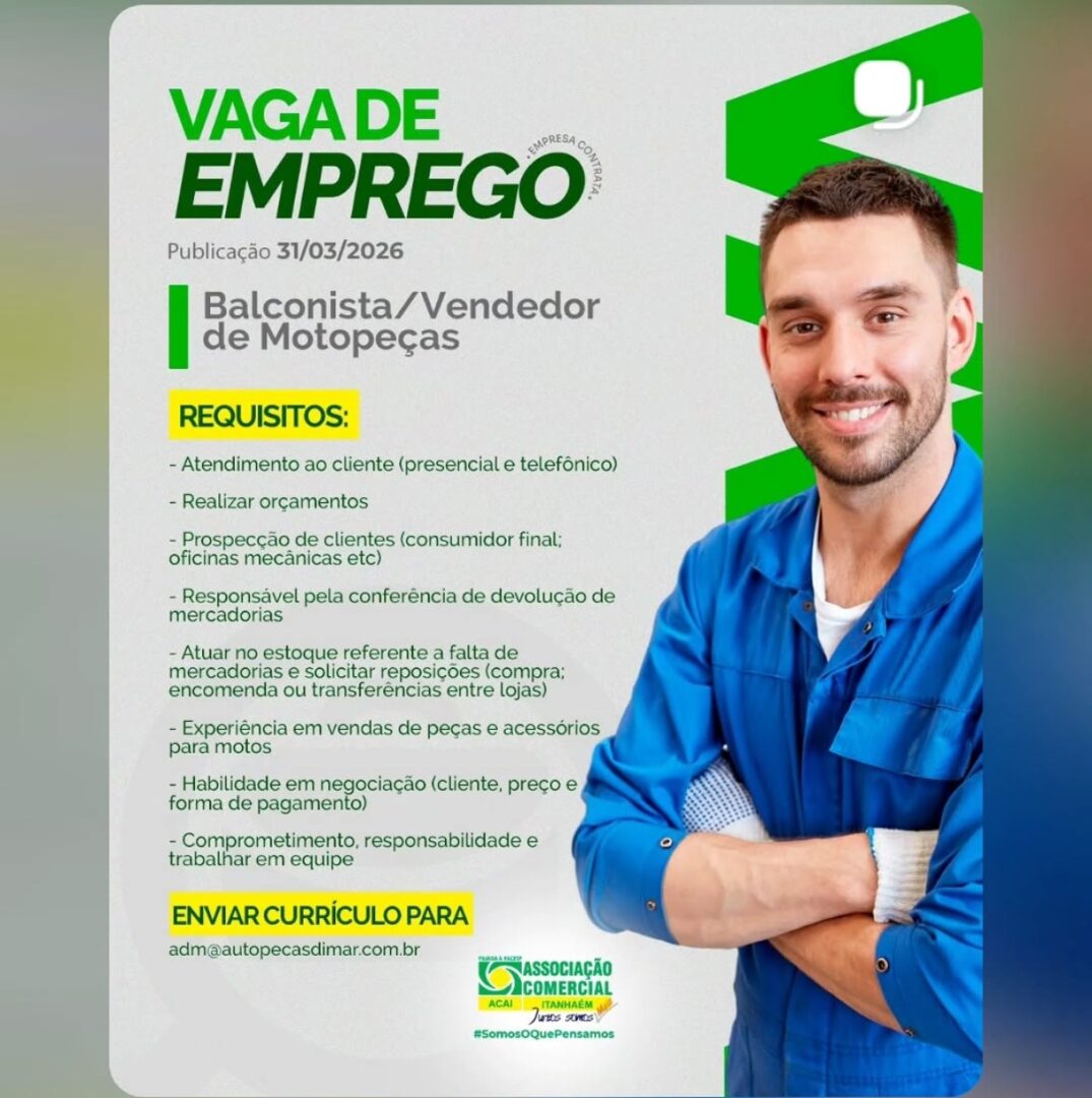 Vagas 31/03/2026 Baixada Santista