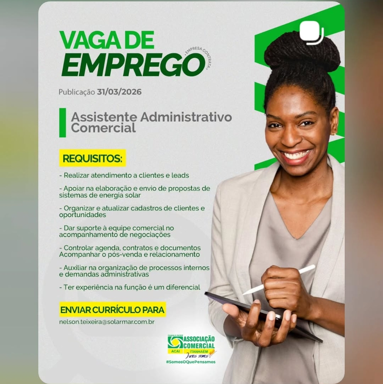 Vagas 31/03/2026 Baixada Santista