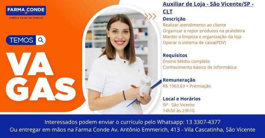 Vagas 01/04/2026 Baixada Santista