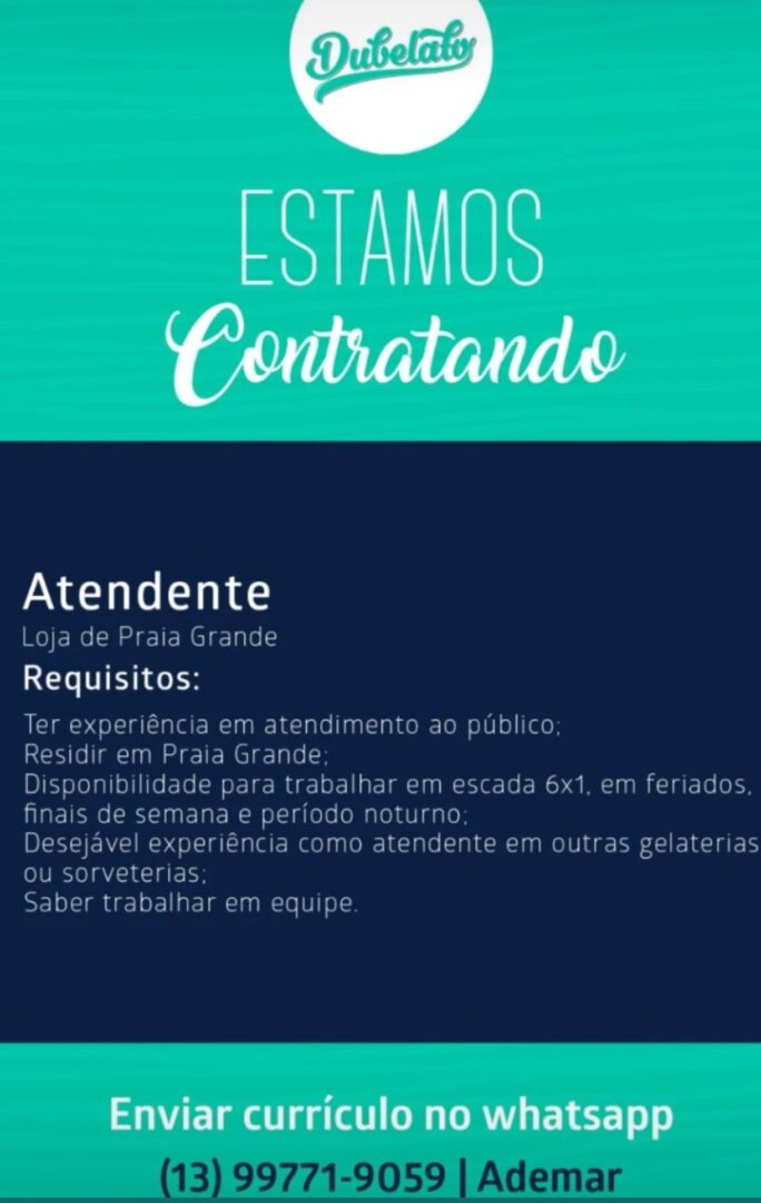 Vagas 01/04/2026 Baixada Santista