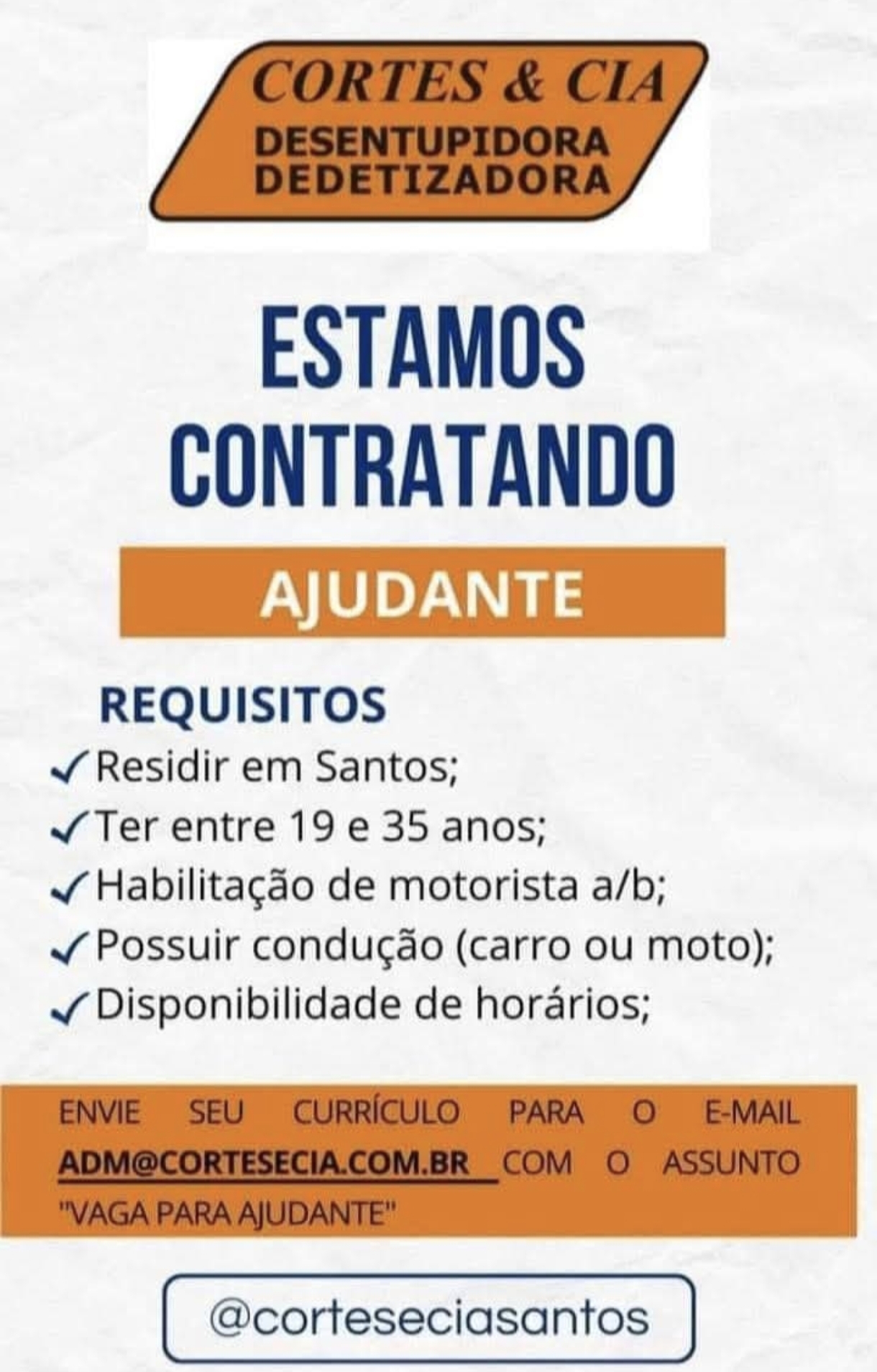 Vagas 02/04/2026 Baixada Santista