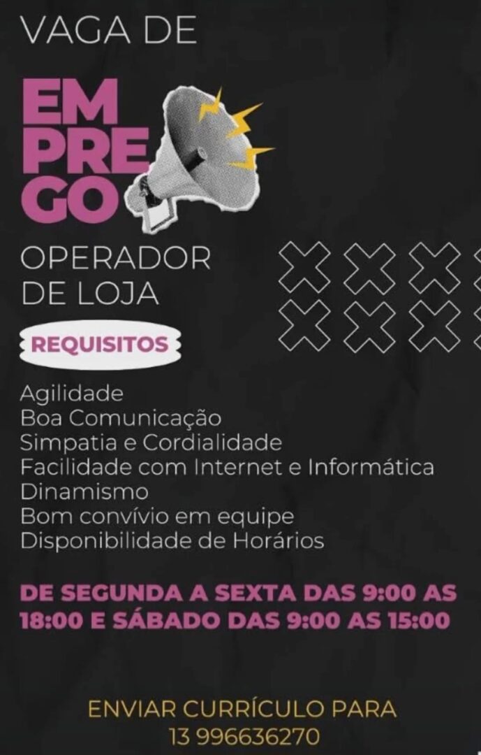 Vagas 02/04/2026 Baixada Santista