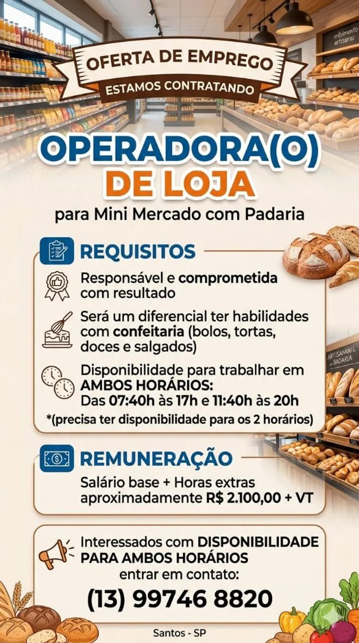 Vagas 04/04/2026 Baixada Santista