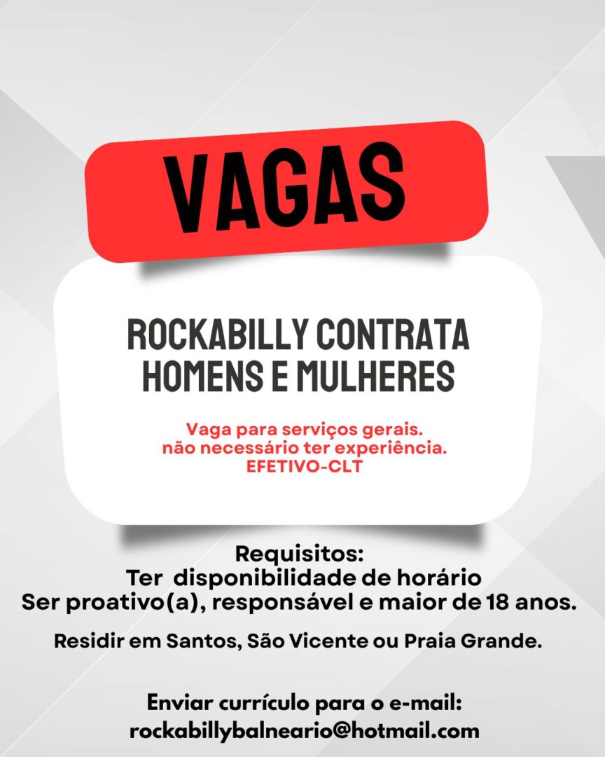 Vagas 04/04/2026 Baixada Santista