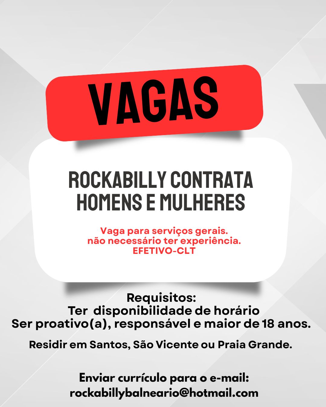 Vagas 04/04/2026 Baixada Santista