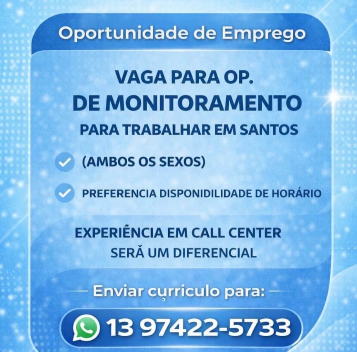 Vagas 05/04/2026 Baixada Santista