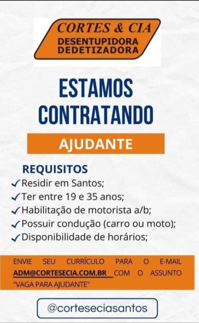 Vagas 06/04/2026 Baixada Santista