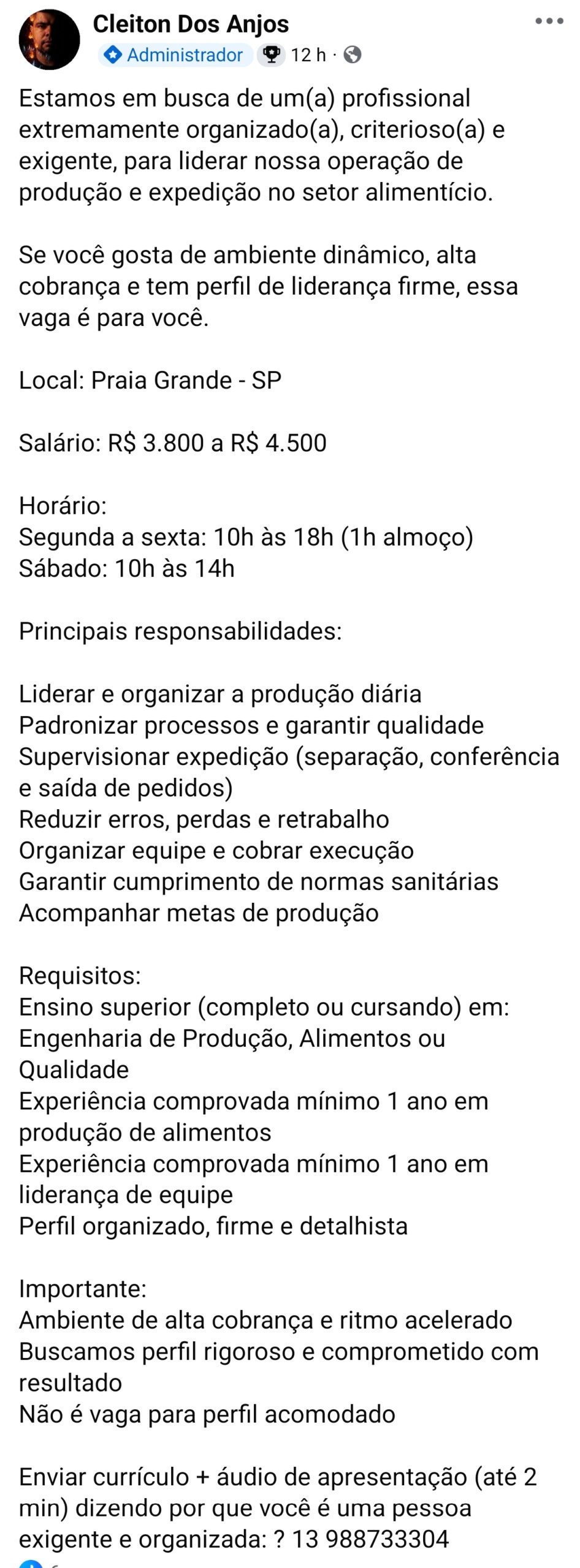 Vagas 06/04/2026 Baixada Santista
