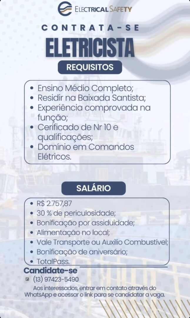 Vagas 06/04/2026 Baixada Santista