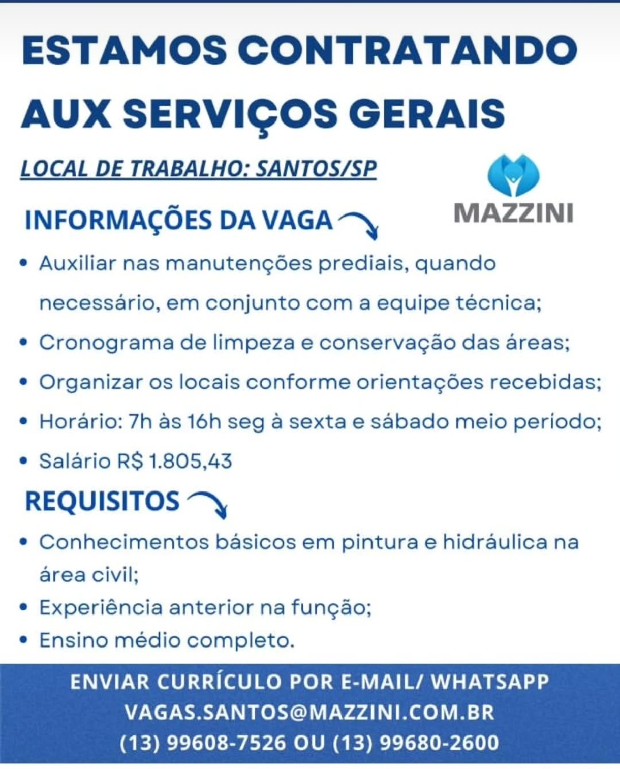 Vagas 06/04/2026 Baixada Santista