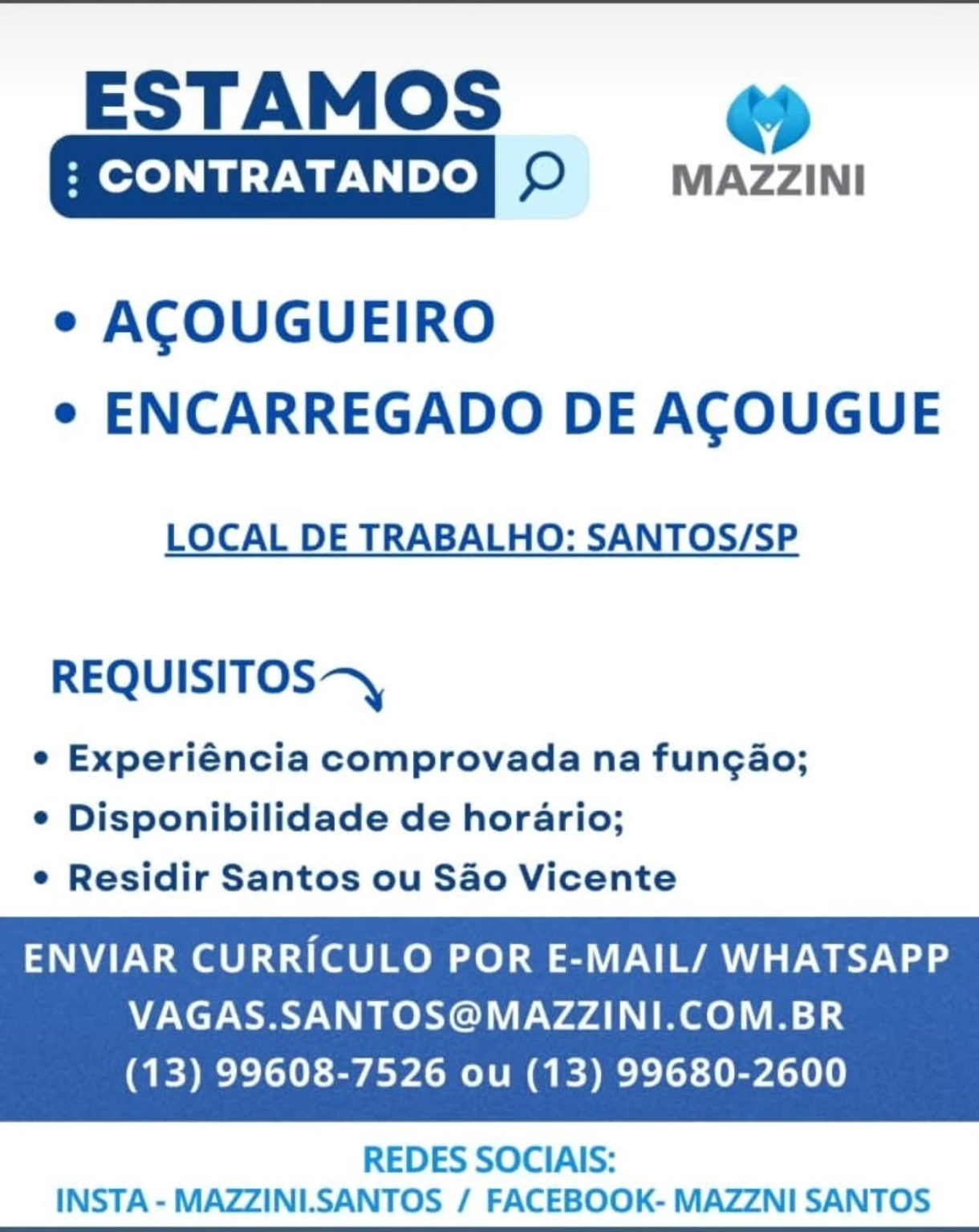 Vagas 06/04/2026 Baixada Santista