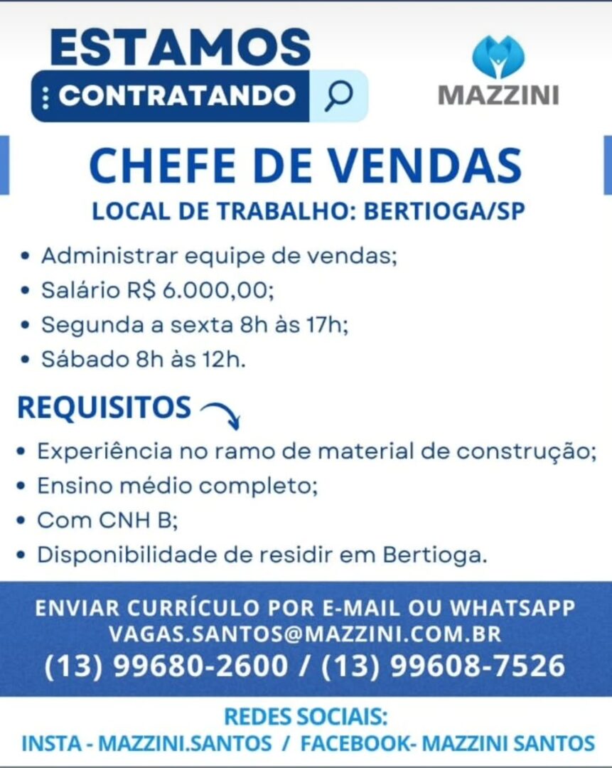 Vagas 06/04/2026 Baixada Santista