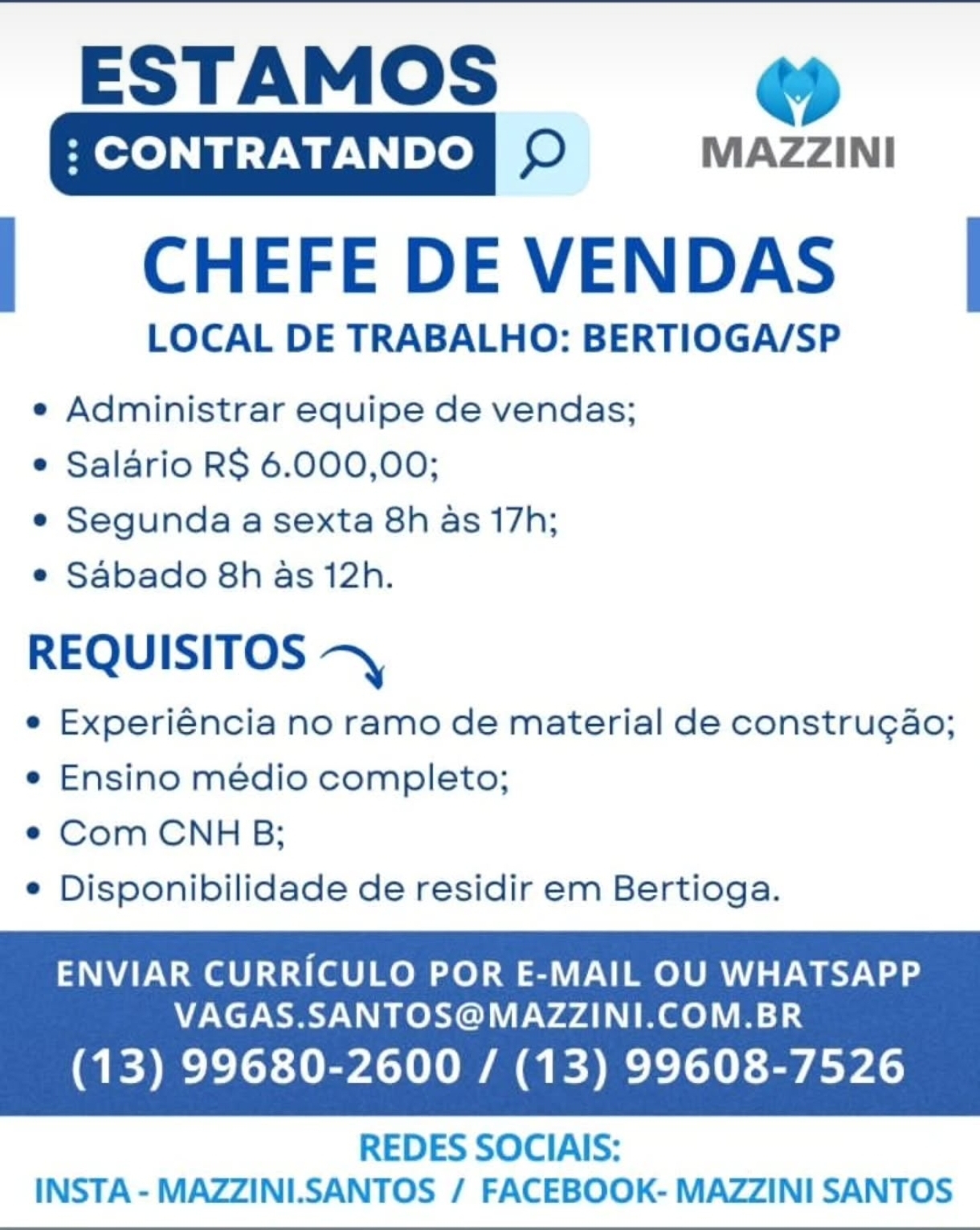 Vagas 06/04/2026 Baixada Santista