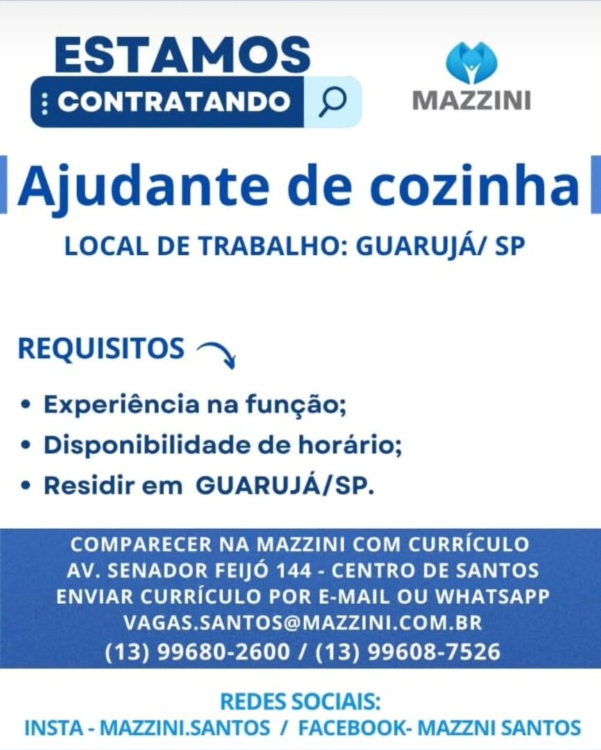 Vagas 06/04/2026 Baixada Santista