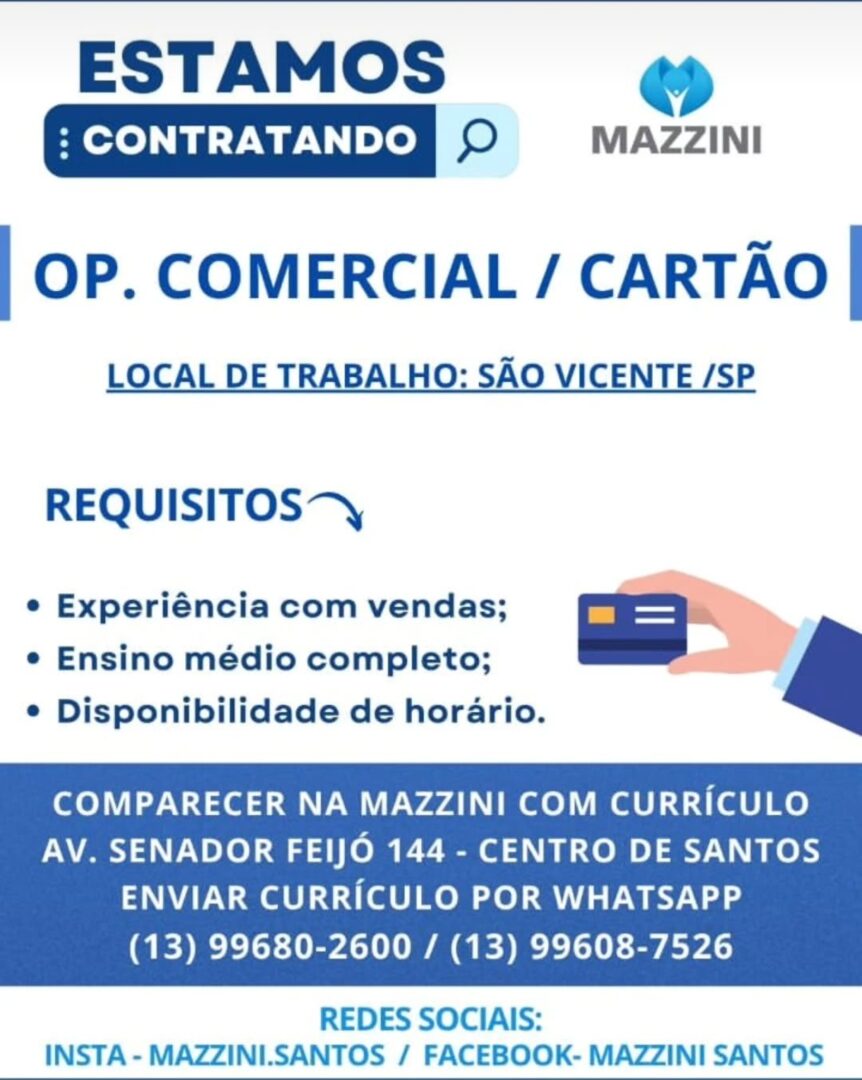 Vagas 06/04/2026 Baixada Santista