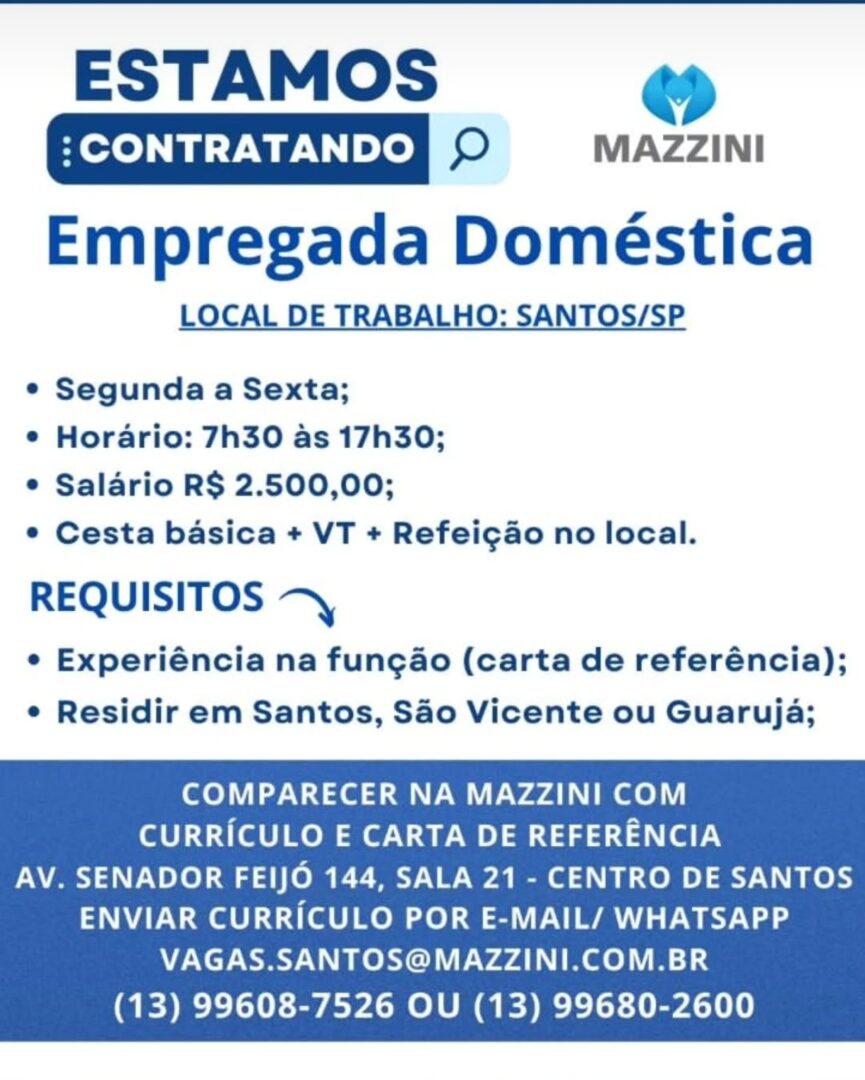 Vagas 06/04/2026 Baixada Santista