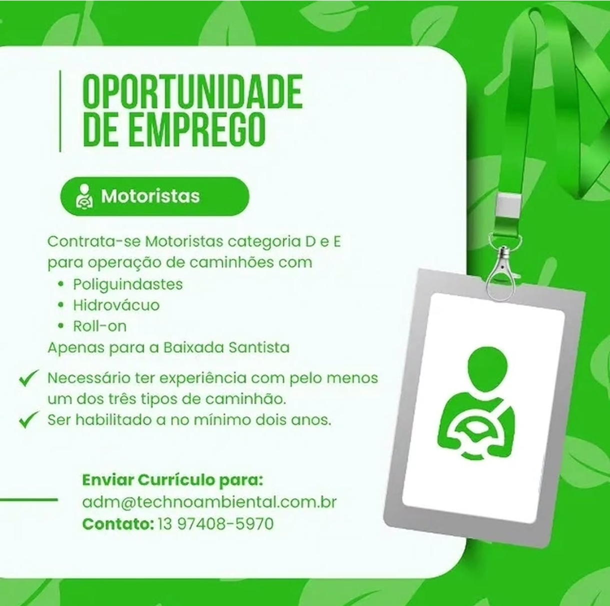 Vagas 06/04/2026 Baixada Santista