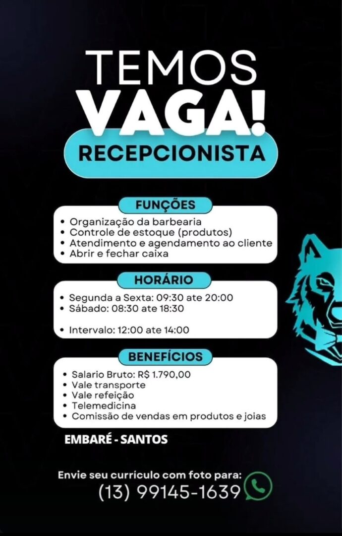 Vagas 06/04/2026 Baixada Santista