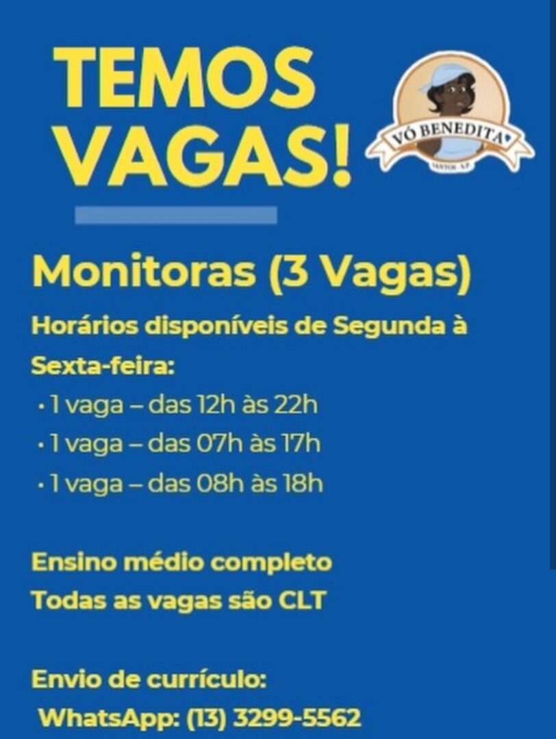 Vagas 07/04/2026 Baixada Santista