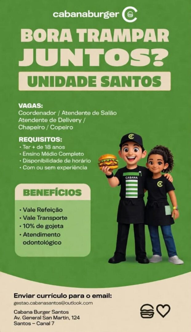 Vagas 07/04/2026 Baixada Santista