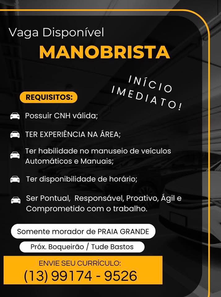 Vagas 07/04/2026 Baixada Santista