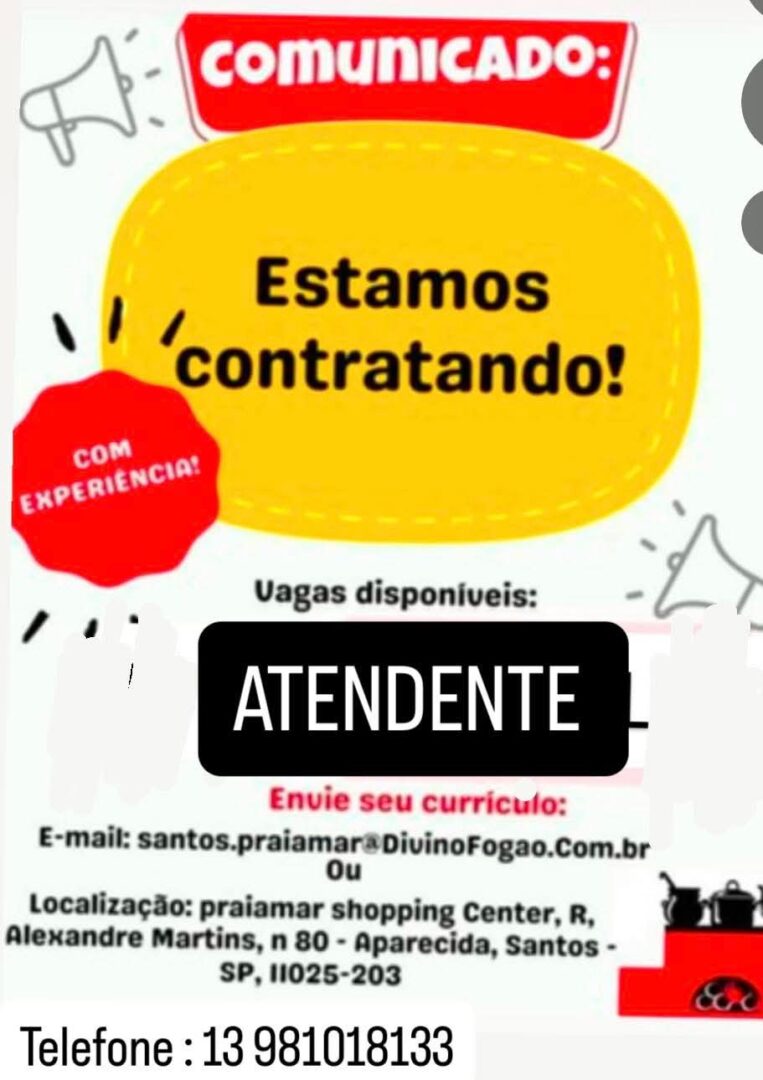 Vagas 07/04/2026 Baixada Santista