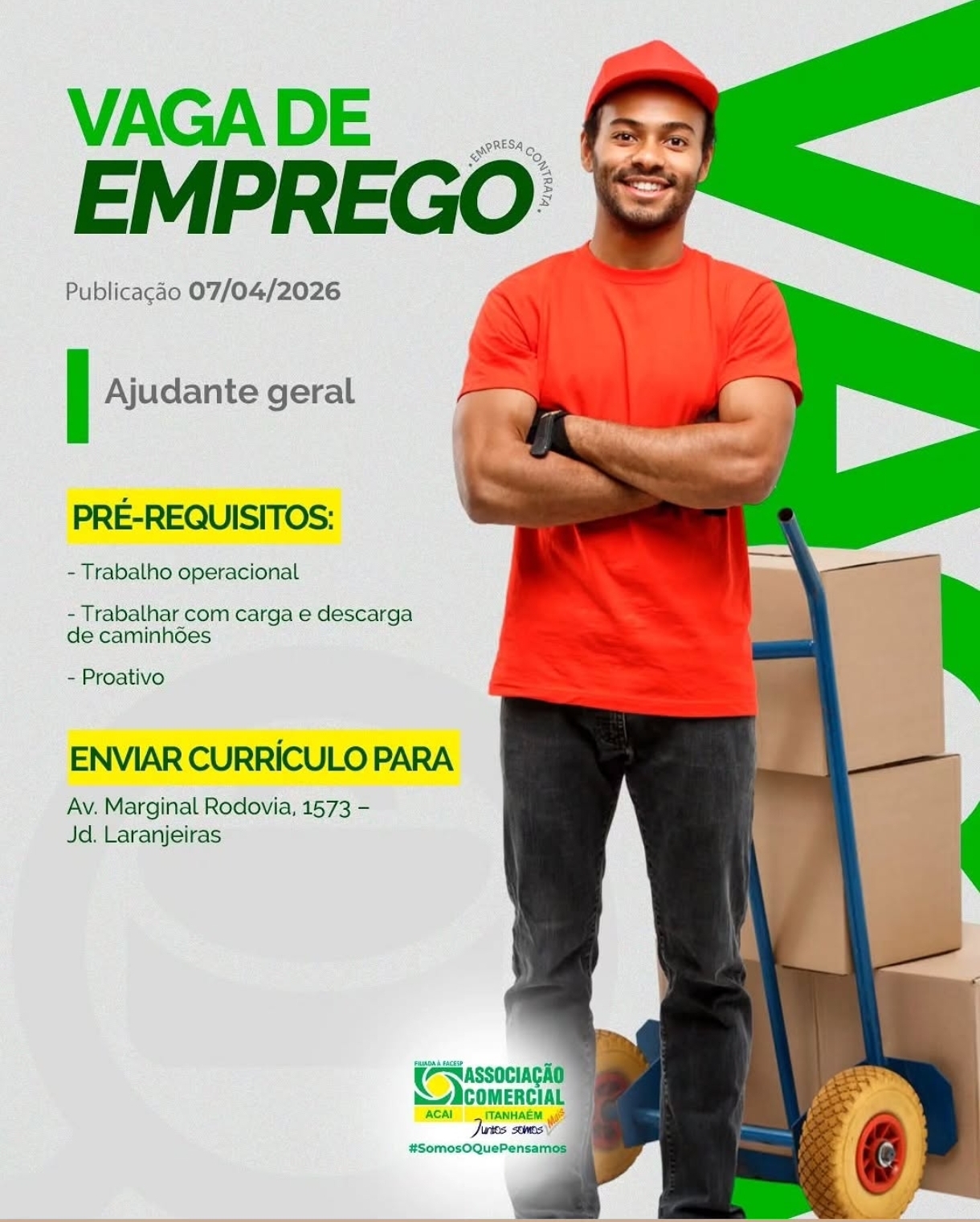 Vagas 07/04/2026 Baixada Santista