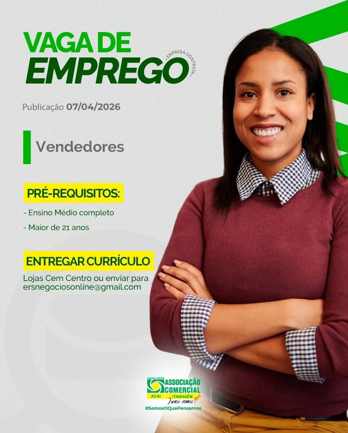 Vagas 07/04/2026 Baixada Santista