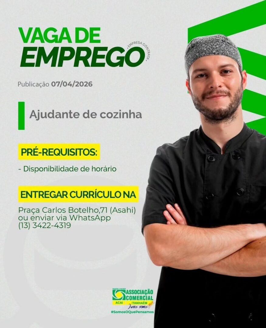 Vagas 07/04/2026 Baixada Santista