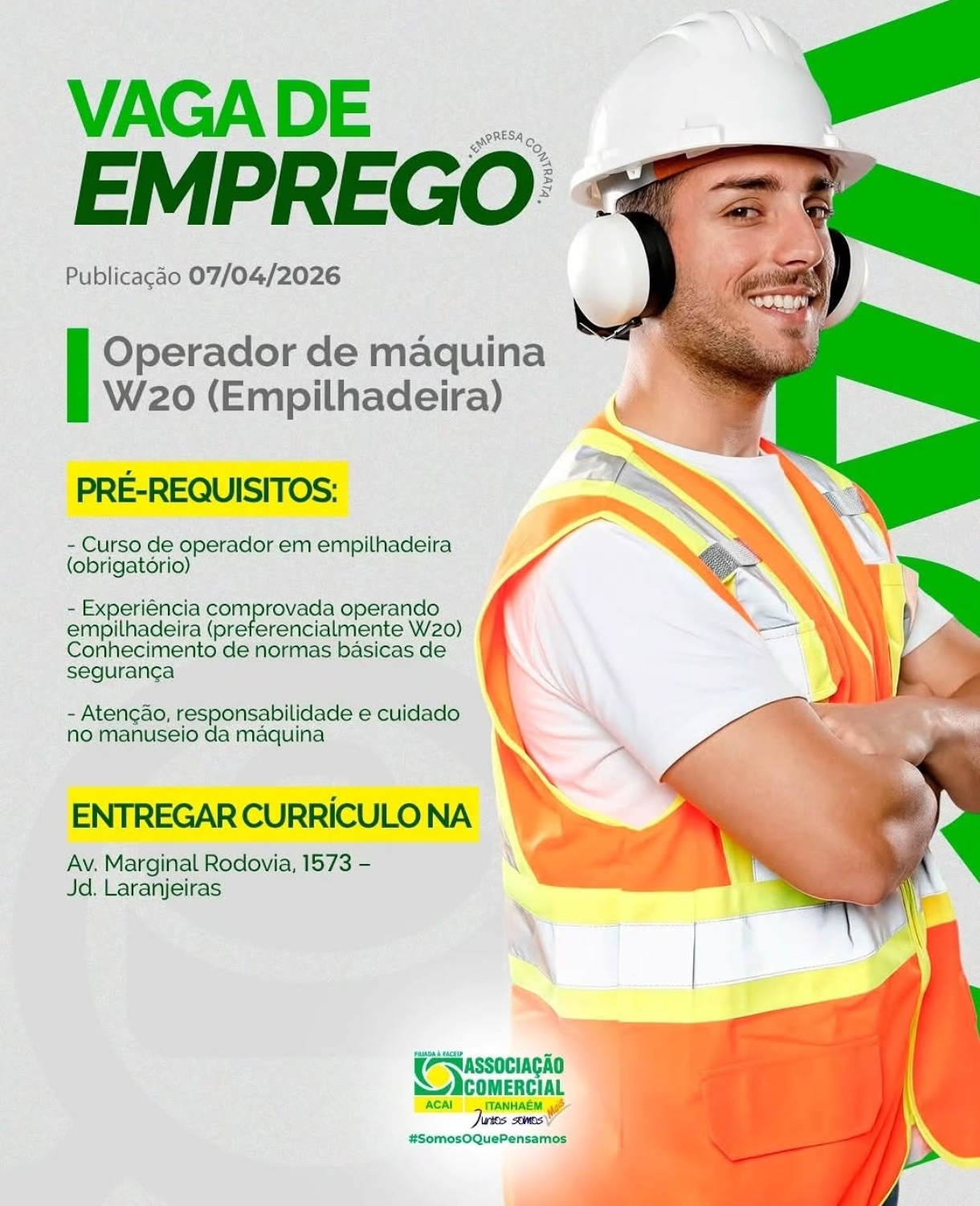 Vagas 07/04/2026 Baixada Santista