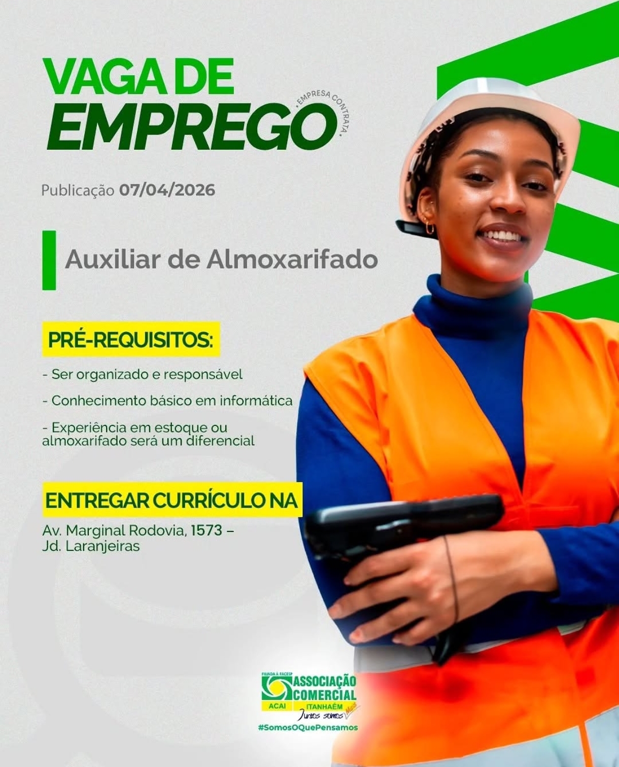 Vagas 07/04/2026 Baixada Santista