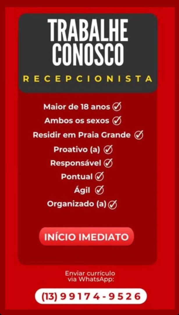 Vagas 07/04/2026 Baixada Santista