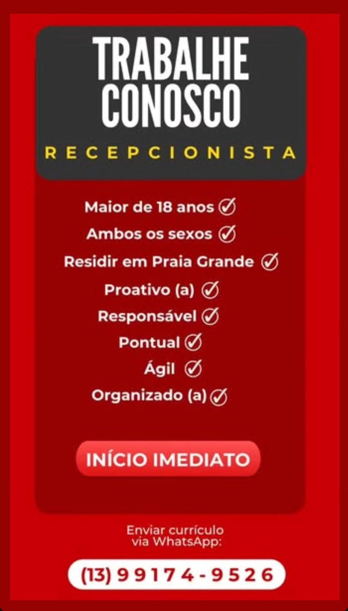 Vagas 07/04/2026 Baixada Santista