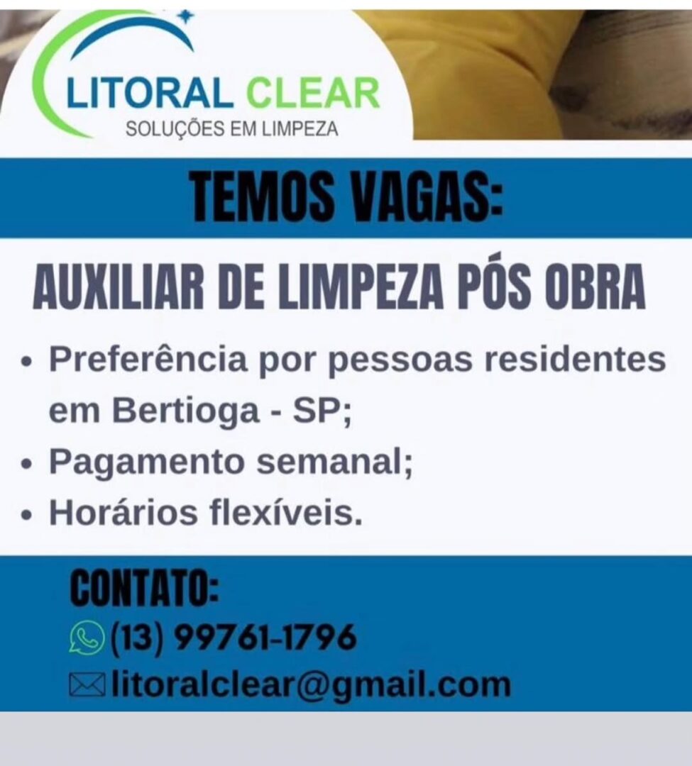 Vagas 07/04/2026 Baixada Santista