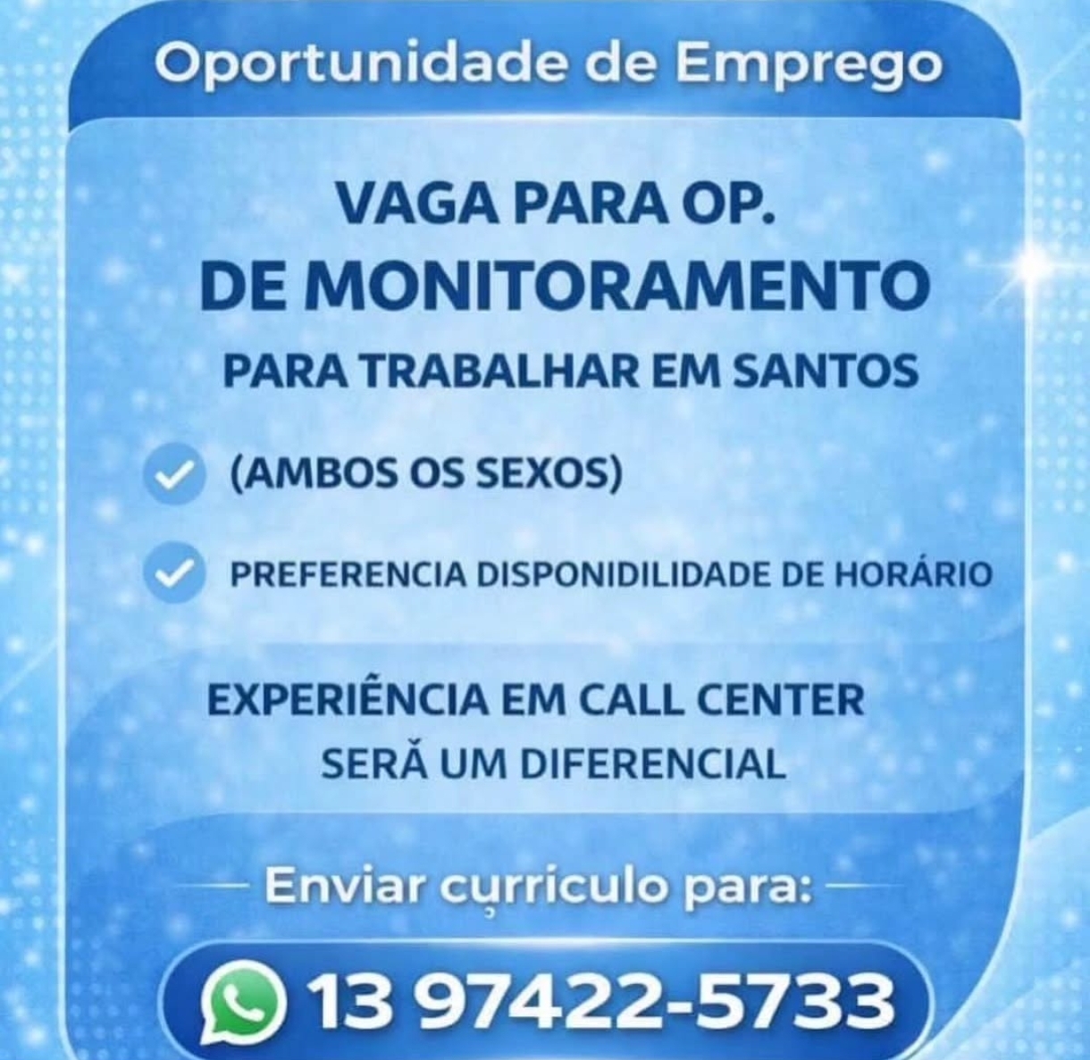 Vagas 07/04/2026 Baixada Santista