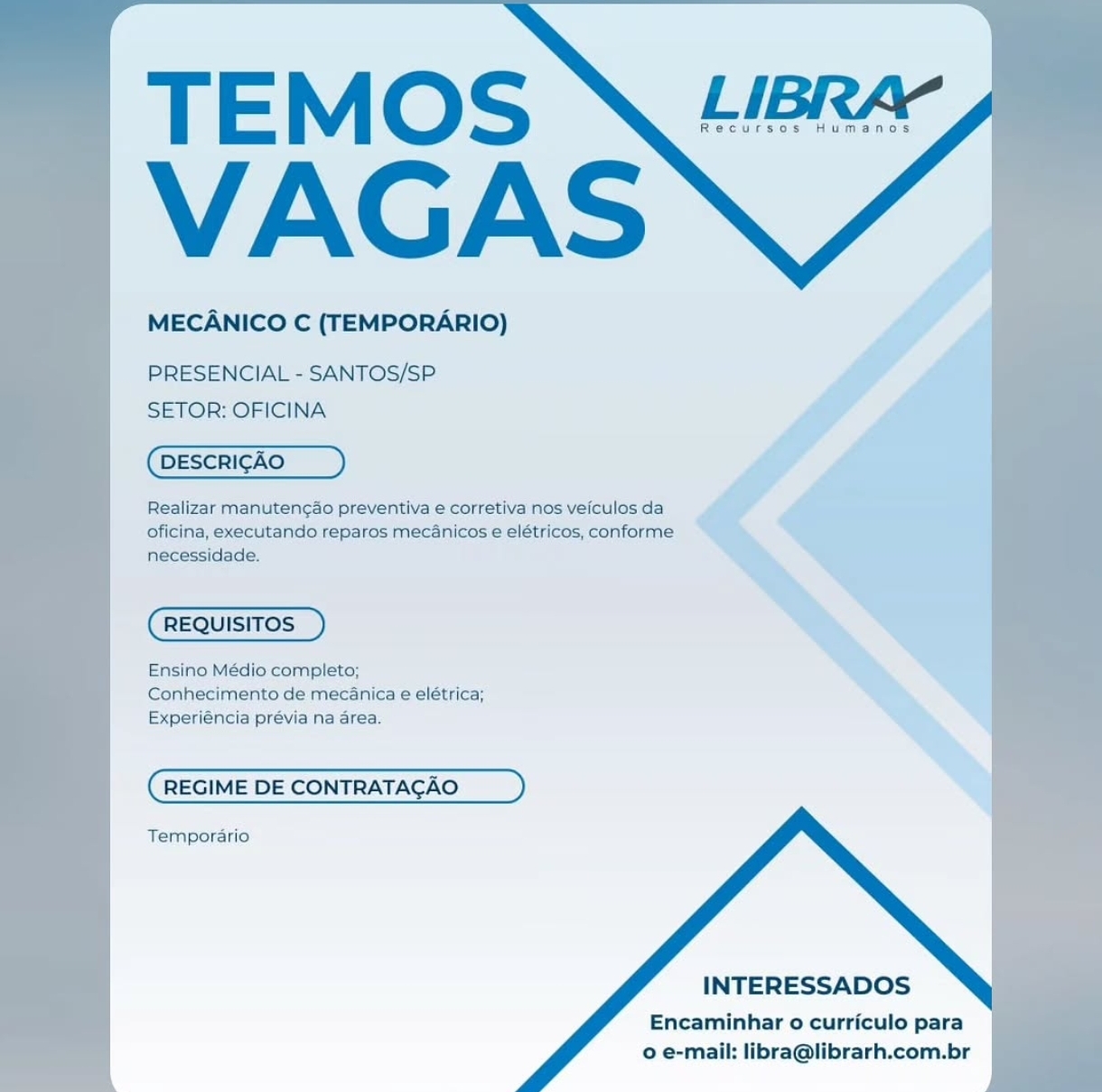 Vagas 07/04/2026 Baixada Santista