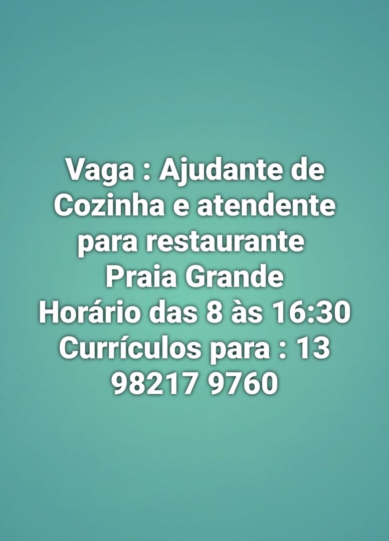 Vagas 08/04/2026 Baixada Santista