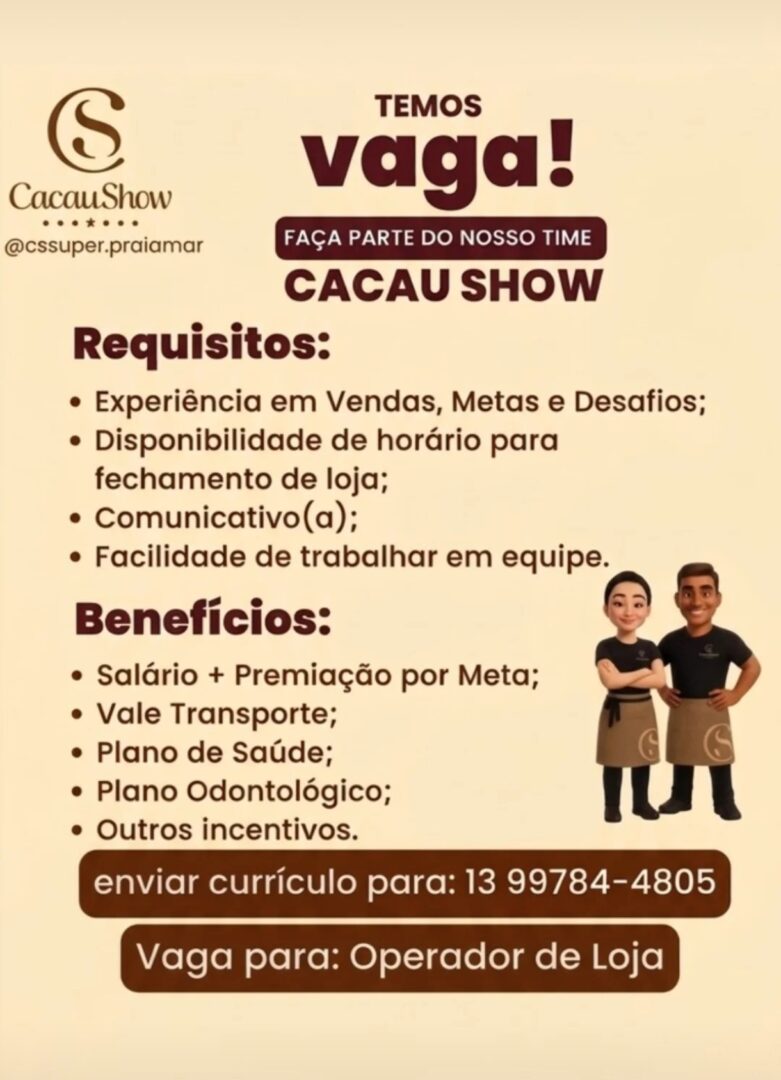 Vagas 08/04/2026 Baixada Santista