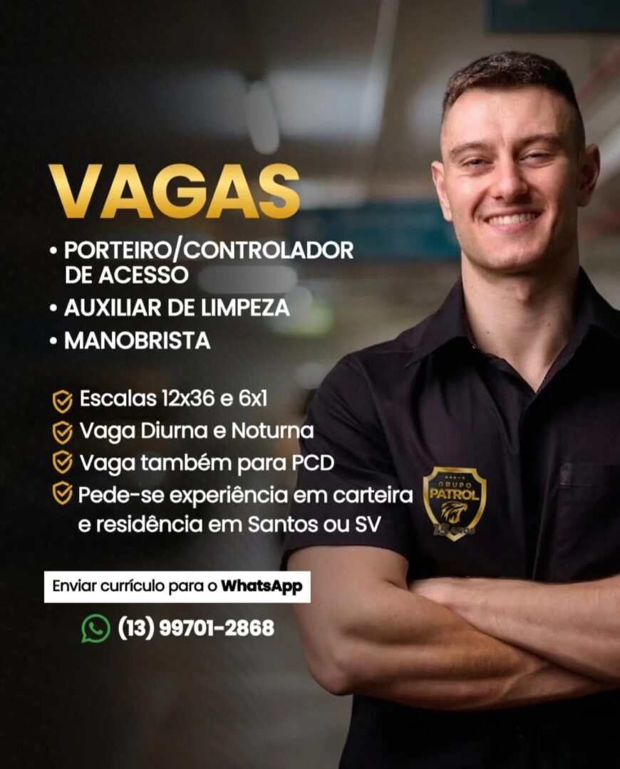 Vagas 08/04/2026 Baixada Santista