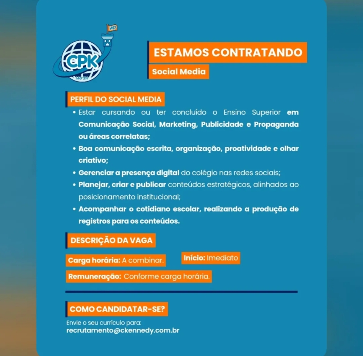 Vagas 08/04/2026 Baixada Santista