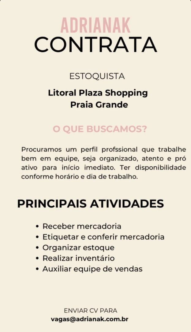 Vagas 09/04/2026 Baixada Santista