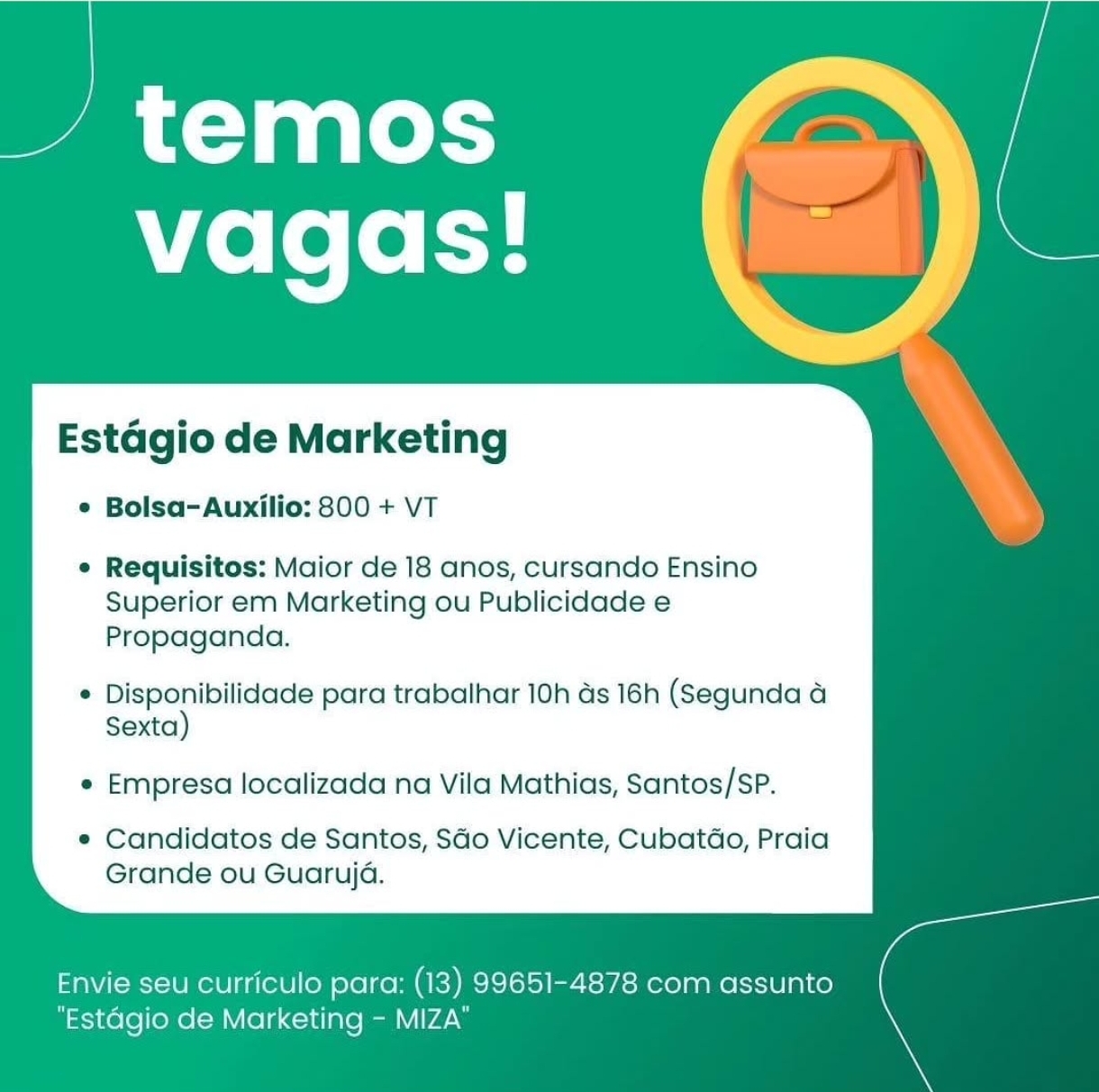 Vagas 09/04/2026 Baixada Santista