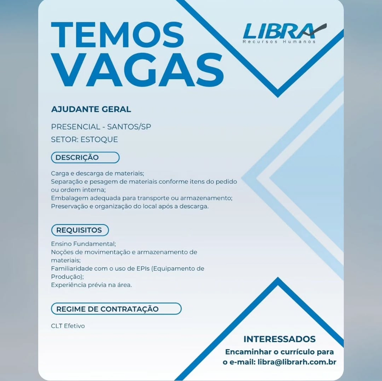 Vagas 09/04/2026 Baixada Santista