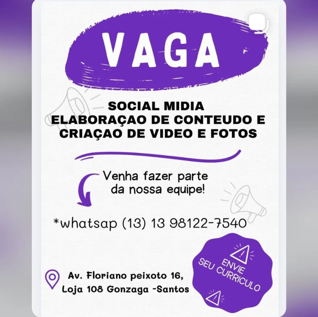 Vagas 10/04/2026 Baixada Santista