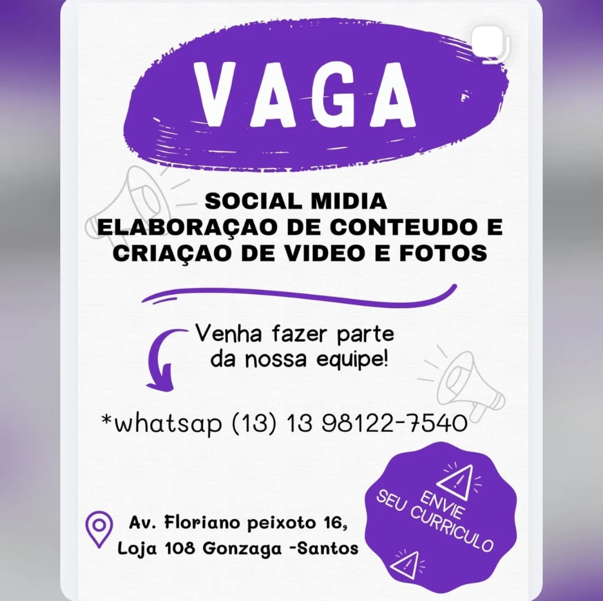 Vagas 10/04/2026 Baixada Santista